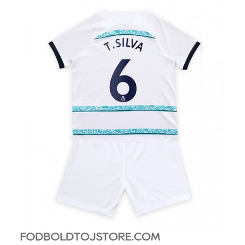 Chelsea Thiago Silva #6 Udebanesæt Børn 2022-23 Kortærmet (+ Korte bukser)